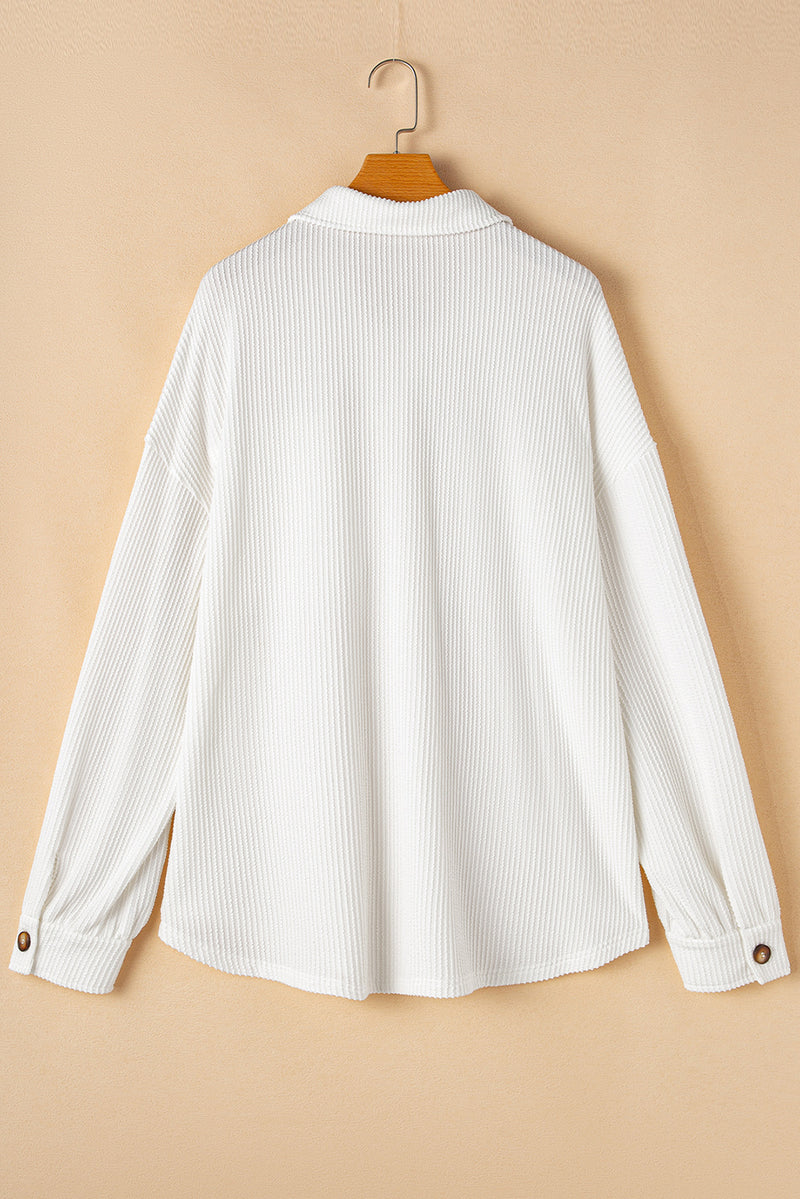 KaleaBoutique Solid Corded Drop Shoulder Plus Size Shacket - KaleaBoutique.com