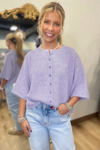 KaleaBoutique Comfortable 3/4 Sleeve Boxy Knit Button Down Sweater Cardigan - KaleaBoutique.com