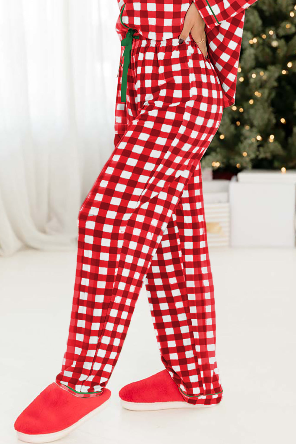 KaleaBoutique Stylish Christmas Plaid Print Shirt and Pants Pajama Set - KaleaBoutique.com