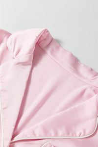 KaleaBoutique Comfortable Satin Knot Accent Shirt and Ruffled Pants Lounge Set - KaleaBoutique.com
