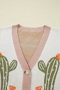 KaleaBoutique Stylish Desert Cactus Buttoned Front Sweater Cardigan - KaleaBoutique.com