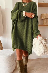 KaleaBoutique Comfortable Oversize Drop Shoulder Slouchy Sweater Dress - KaleaBoutique.com