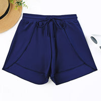 Women's Drawstring Overlap-Hem Swim Shorts - KaleaBoutique.com