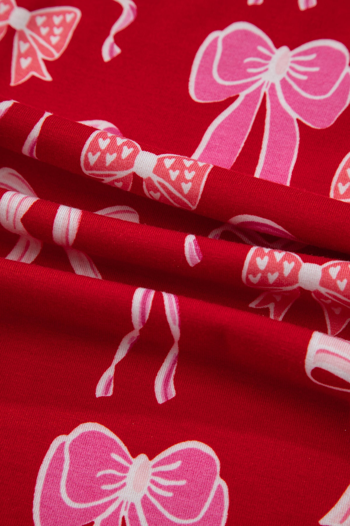 KaleaBoutique Stylish Sweet Bow Print Ruffled Short Sleeve Shirt Shorts 2pcs Pajama Set - KaleaBoutique.com