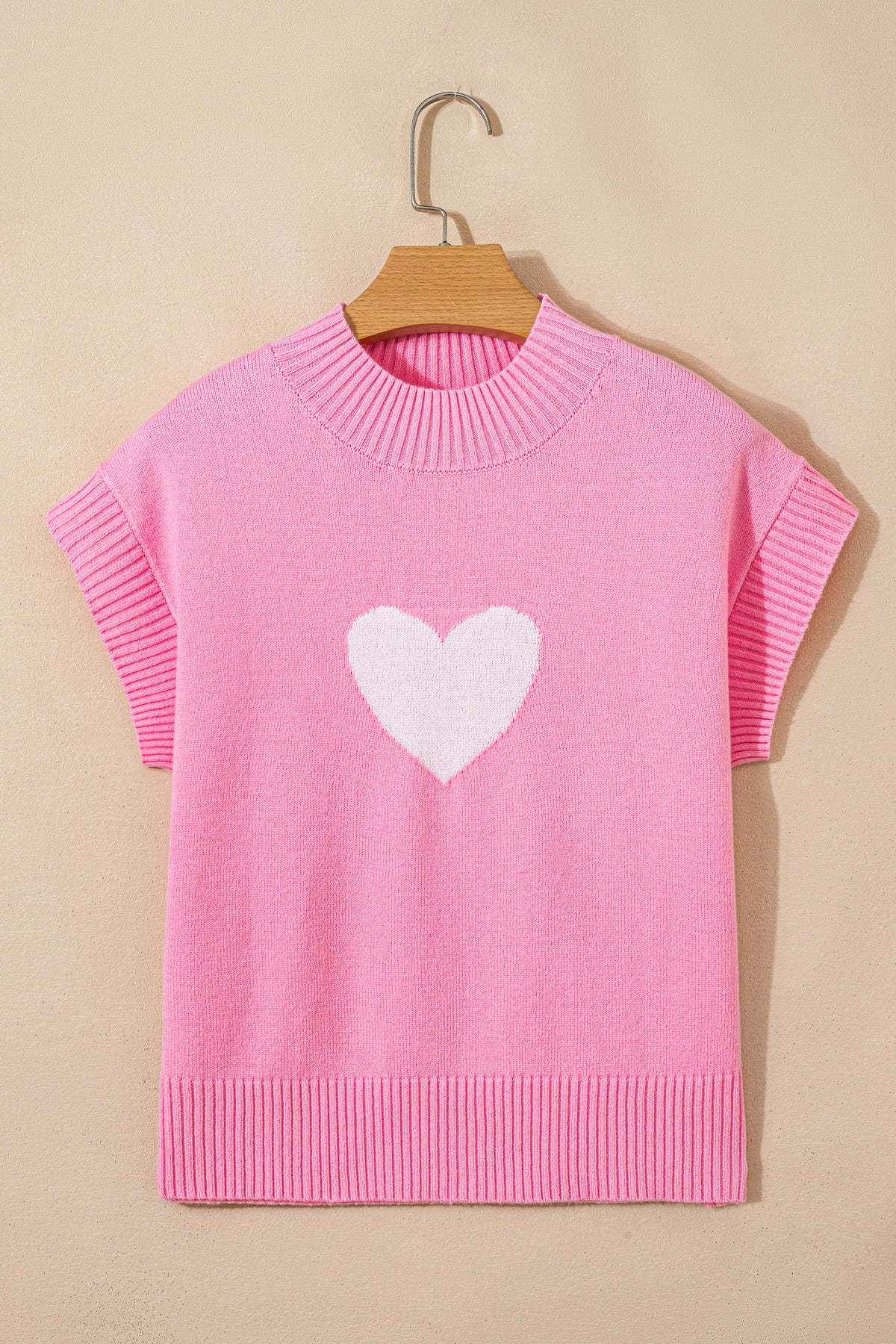 KaleaBoutique Stylish Valentine Heart Graphic Cropped Short Sleeve Sweater - KaleaBoutique.com