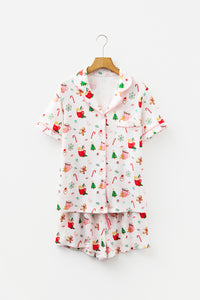 KaleaBoutique Comfortable Christmas Spirits Shirt Style 2pcs Short Pajama Set - KaleaBoutique.com