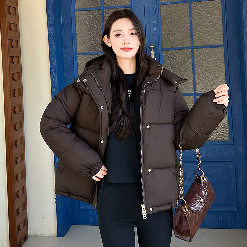 Women’s Relaxed Hooded Zip-Up Puffer Coat - KaleaBoutique.com