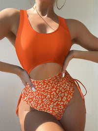 Women's Leopard Print Side-Tie High-Waist One-Piece Swimsuit - KaleaBoutique.com