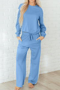 KaleaBoutique Comfortable Floral Patchwork Drop Shoulder Pullover and Sweatpants Lounge Set - KaleaBoutique.com