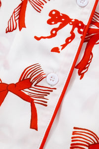 KaleaBoutique Stylish Christmas Bow Print Long 2pcs Pajama Set - KaleaBoutique.com