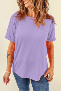 KaleaBoutique Casual Plain Crew Neck Tee - KaleaBoutique.com