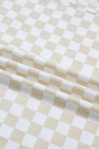 KaleaBoutique Comfortable Checkered Print Half Sleeve Tee 2pcs Lounge Pant Set - KaleaBoutique.com