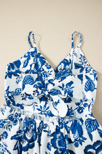 KaleaBoutique Stylish Twisted Bust Spaghetti Straps Backless Floral Maxi Dress - KaleaBoutique.com