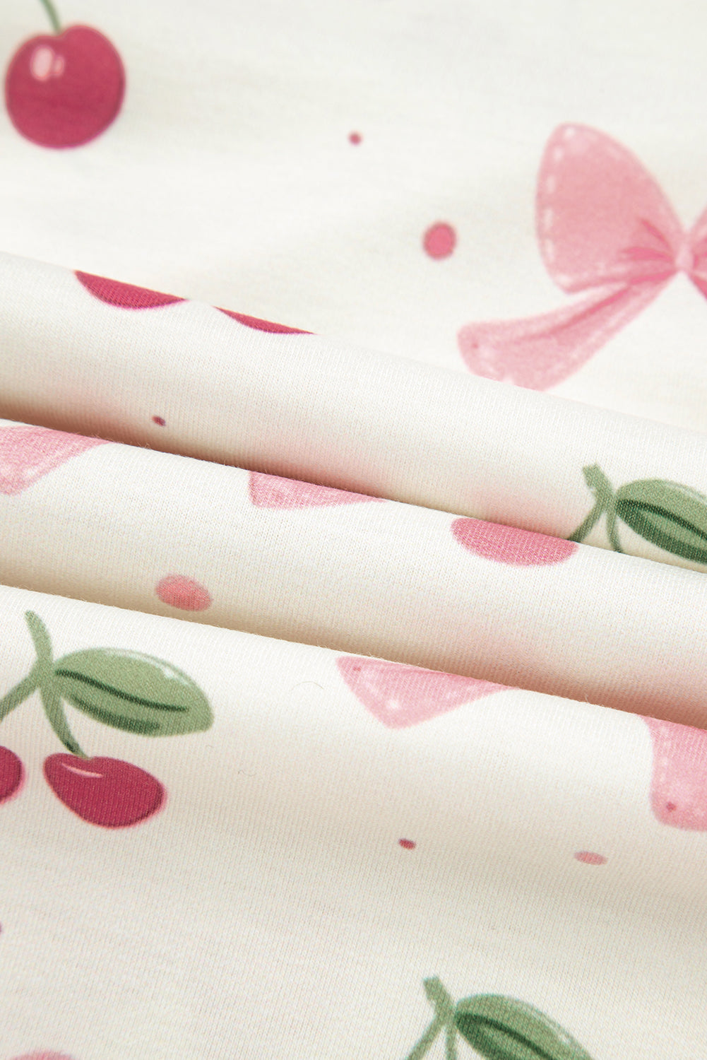 KaleaBoutique Comfortable Bow Fruit Print Contrast Pipping Short Pajamas Set - KaleaBoutique.com