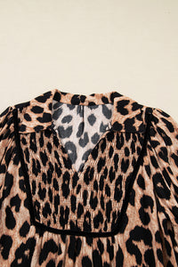 KaleaBoutique Stylish Leopard Print Smocked Detail Flowy Midi Dress - KaleaBoutique.com