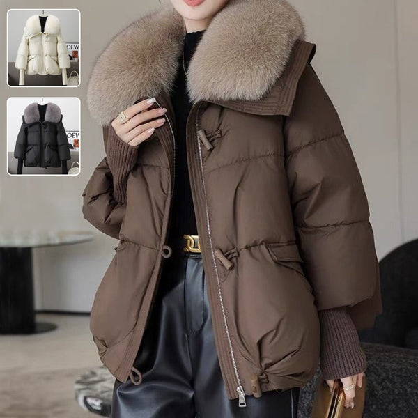 KaleaBoutique Short Padded Jacket with Fur Collar - KaleaBoutique.com