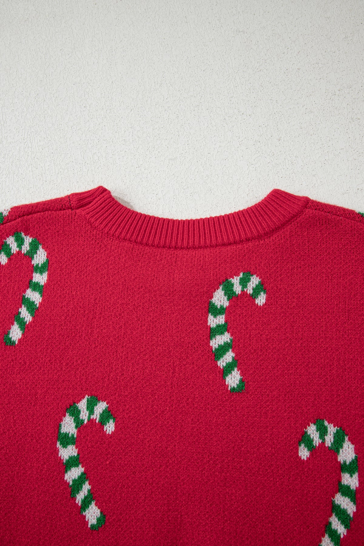 Christmas Candy Cane Holiday Drop Shoulder Sweater - KaleaBoutique.com