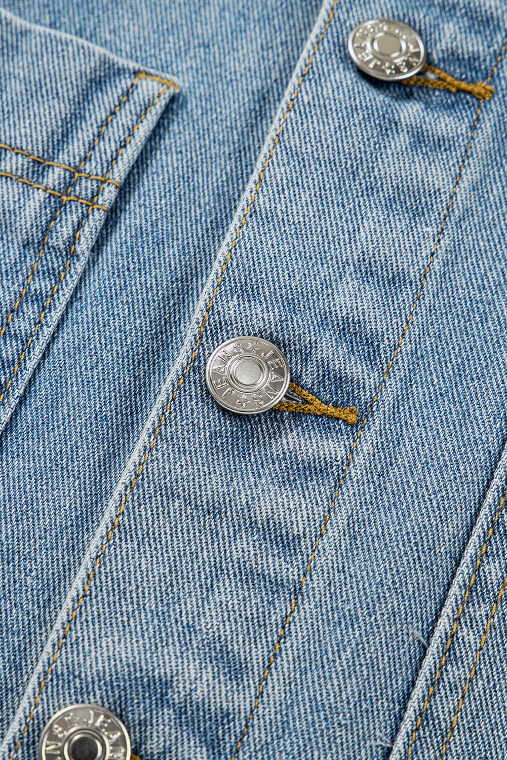 Multi Patched Pockets Side Tie up Boyfriend Style Denim Jacket - KaleaBoutique.com