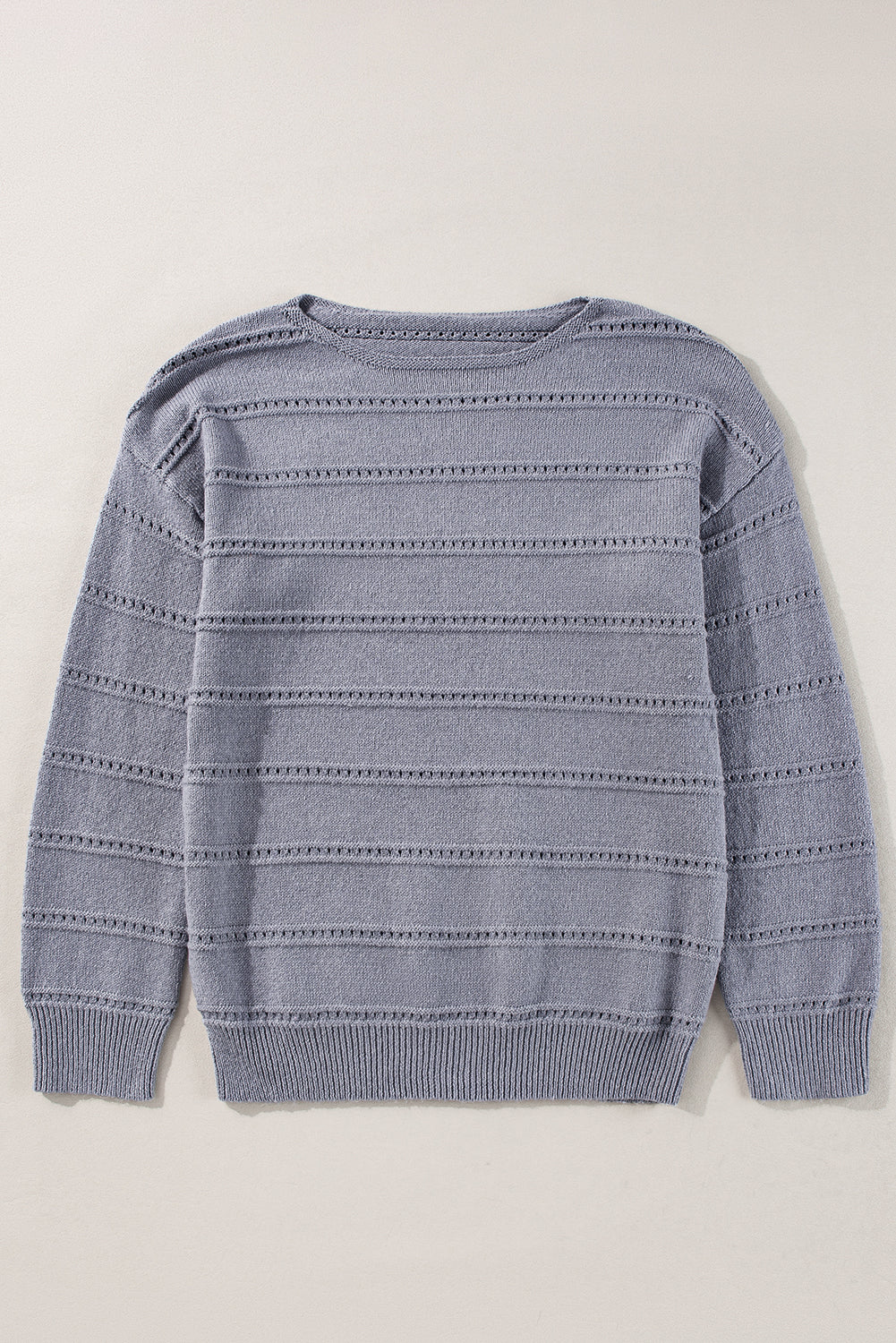 KaleaBoutique Boat Neck Drop Shoulder Pointelle Knit Sweater - KaleaBoutique.com