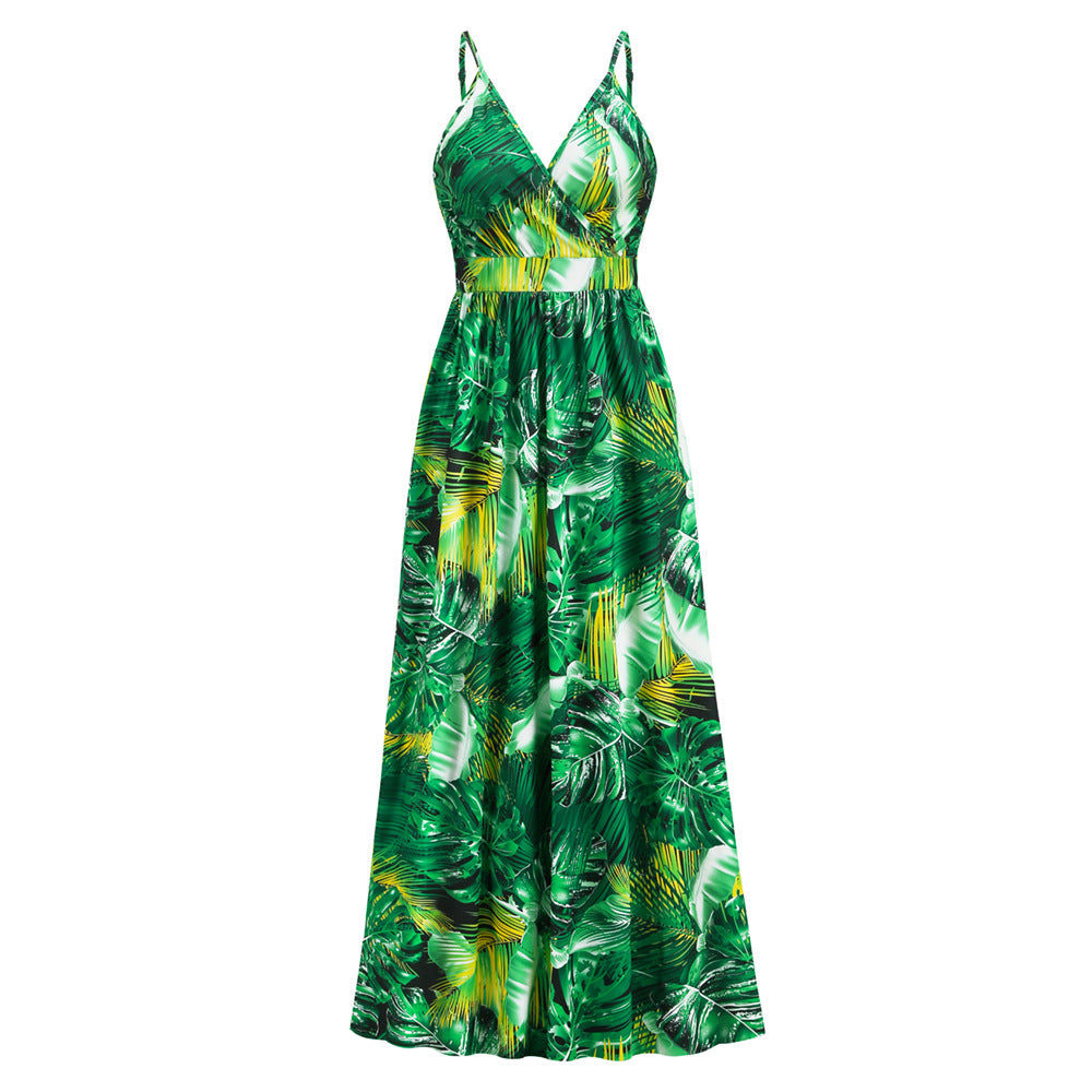 Flowers Long Dress Summer Swing Holiday Beach Dress - KaleaBoutique.com