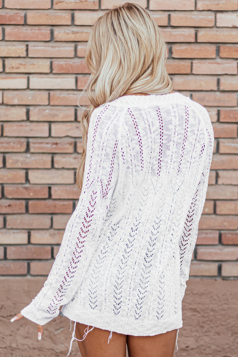 KaleaBoutique Stylish Classic Solid Open Knit Cardigan - KaleaBoutique.com