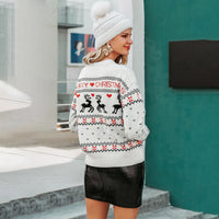 Women's Reindeer and Hearts Christmas Pullover Sweater - KaleaBoutique.com