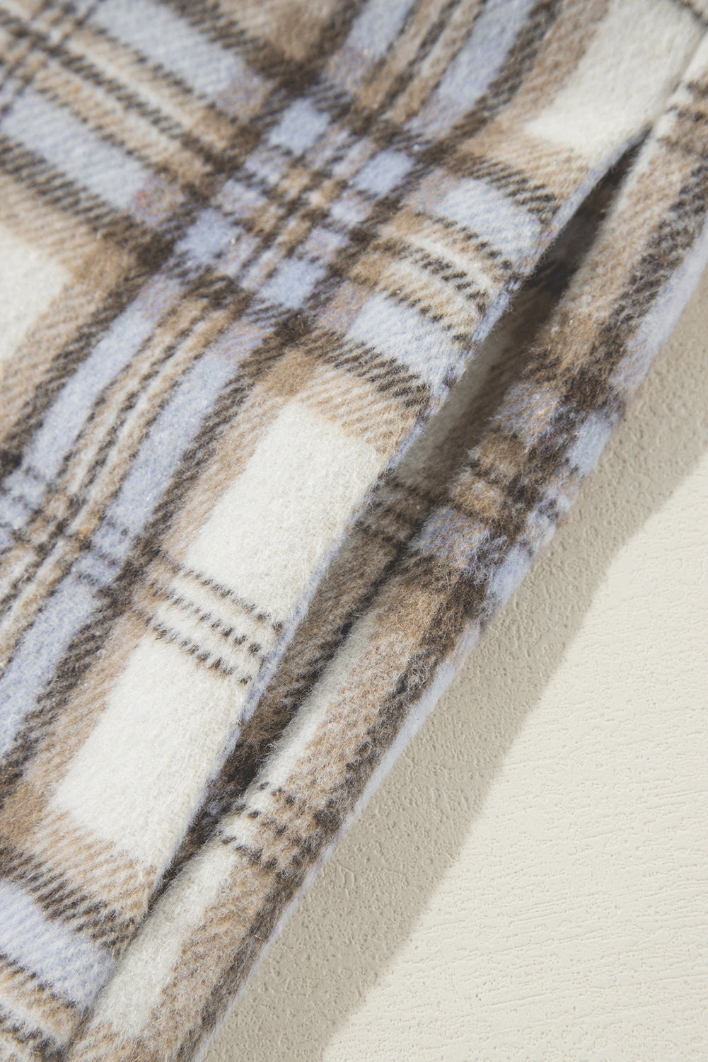 KaleaBoutique White Plaid Print Tunic Plus Size Shacket with Slits - KaleaBoutique.com