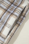 KaleaBoutique White Plaid Print Tunic Plus Size Shacket with Slits - KaleaBoutique.com
