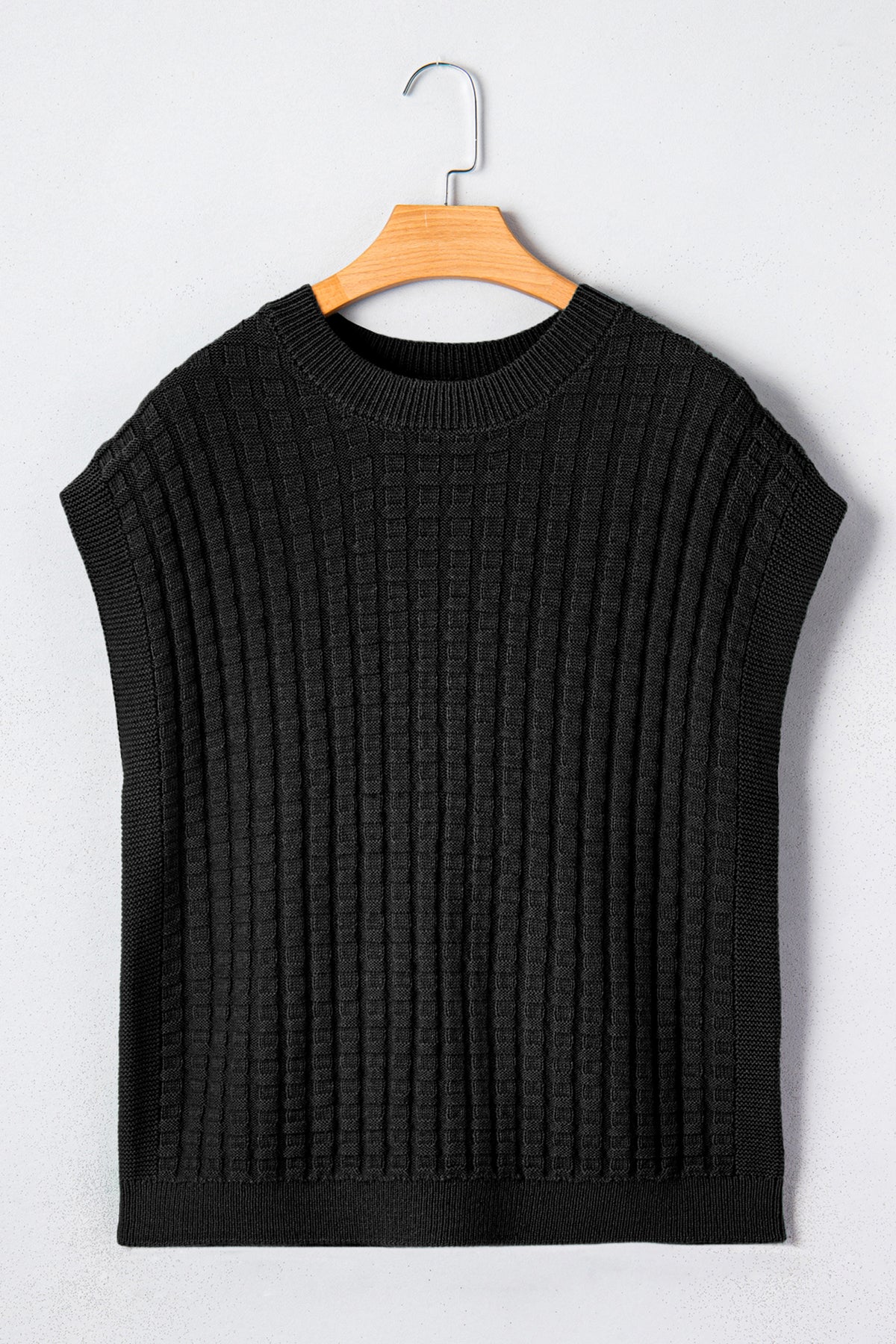 KaleaBoutique Comfortable Solid Color Round Neck Textured Short Sleeve Sweater - KaleaBoutique.com