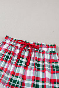 KaleaBoutique Stylish Merry Christmas Plaid Print Two Piece Lounge Set - KaleaBoutique.com
