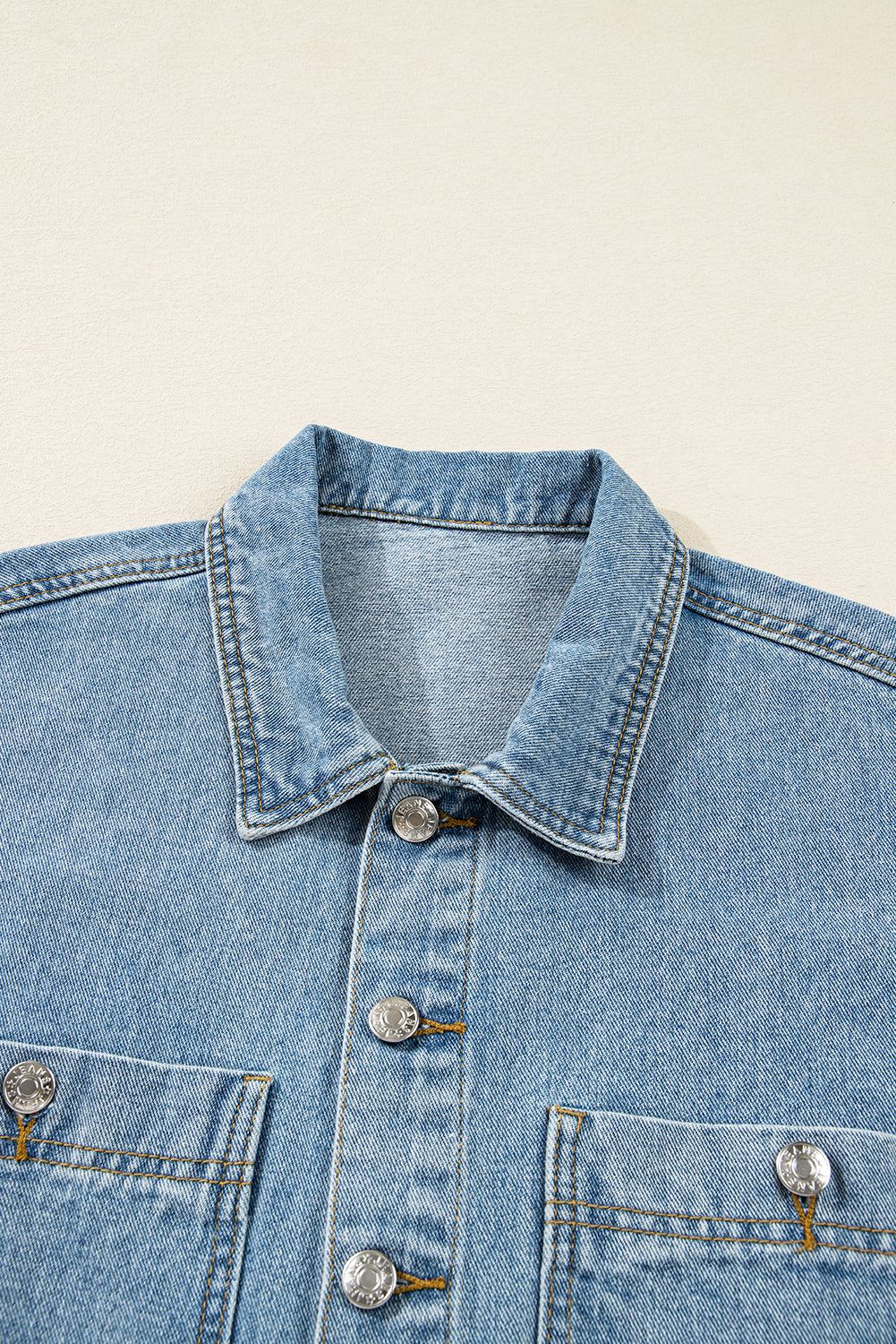 Multi Patched Pockets Side Tie up Boyfriend Style Denim Jacket - KaleaBoutique.com