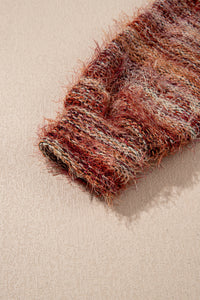 KaleaBoutique Stylish Fuzzy Striped Button Front Cardigan Sweater - KaleaBoutique.com