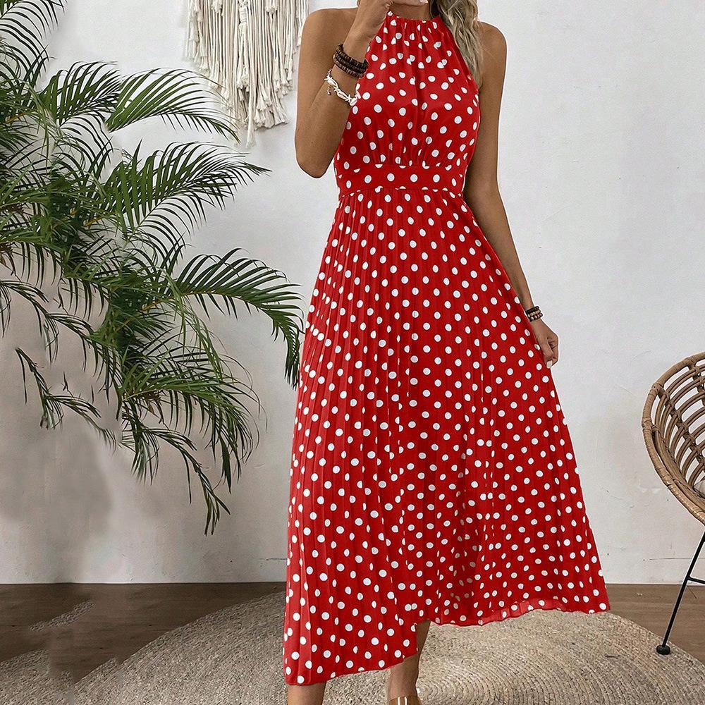 Women's Printed Halter-Neck Gathered-Waist Midi Dress - KaleaBoutique.com