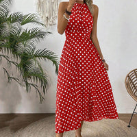Women's Printed Halter-Neck Gathered-Waist Midi Dress - KaleaBoutique.com