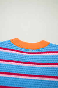KaleaBoutique Comfortable Colorblock Trim Half Sleeve Sweater Top - KaleaBoutique.com