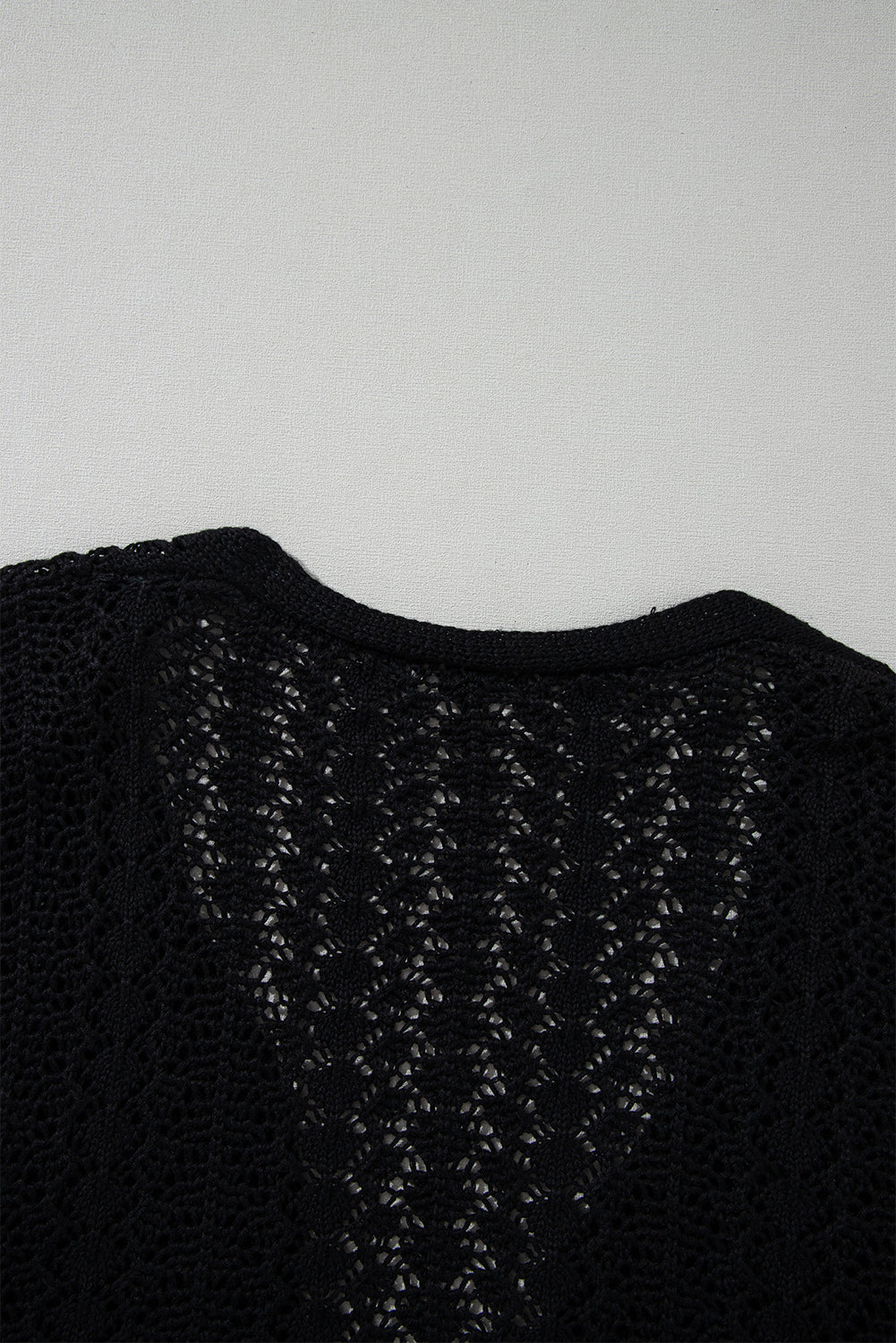 Hollow Out Knit Drop Shoulder Open Front Cardigan - KaleaBoutique.com