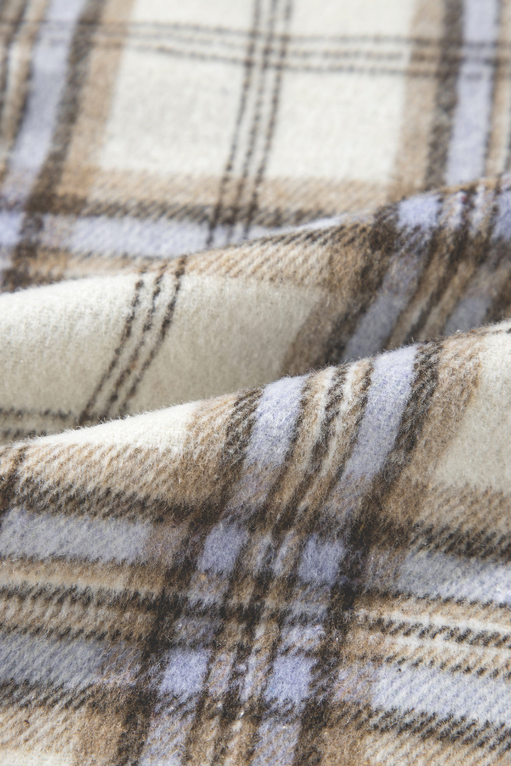 KaleaBoutique White Plaid Print Tunic Plus Size Shacket with Slits - KaleaBoutique.com