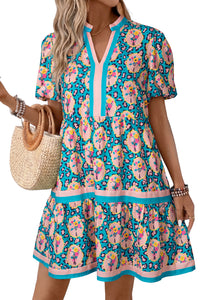 KaleaBoutique Classic Stylish Leopard Floral Short Dress - KaleaBoutique.com