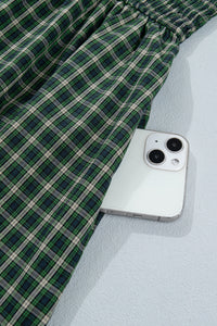 KaleaBoutique Comfortable Plaid Square Neck Shirred High Waist Ruffle Hem Dress - KaleaBoutique.com