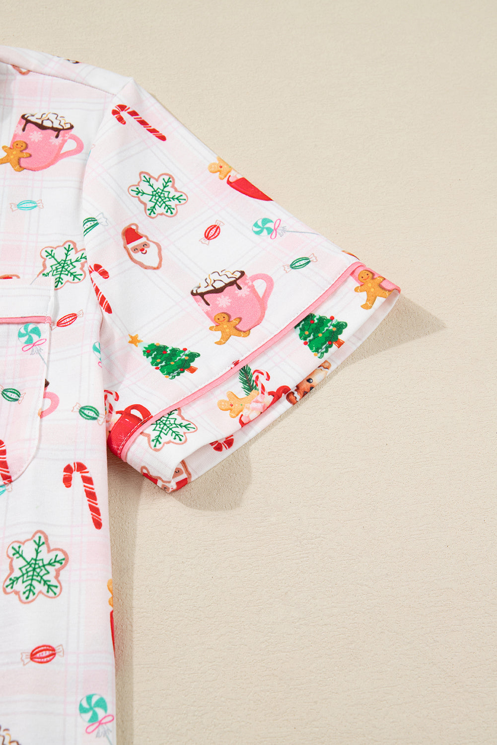 KaleaBoutique Stylish Christmas Spirit Cute Holiday Print Short Sleeve Shirt and Pants 2pcs Pajama Set - KaleaBoutique.com