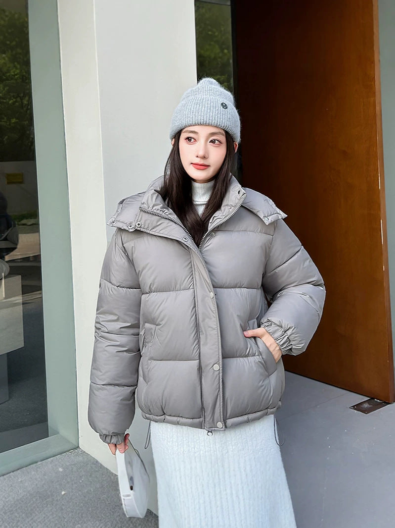 Women’s Relaxed Hooded Zip-Up Puffer Coat - KaleaBoutique.com