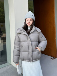 Women’s Relaxed Hooded Zip-Up Puffer Coat - KaleaBoutique.com
