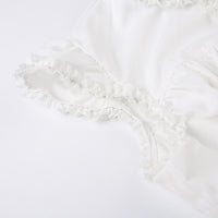 Women's Lace-Trim Button-Front Corset-Style Blouse