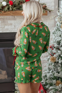 KaleaBoutique Stylish Christmas Candy Contrast Trim Bow Knot Silky 2pcs Pajama Set - KaleaBoutique.com