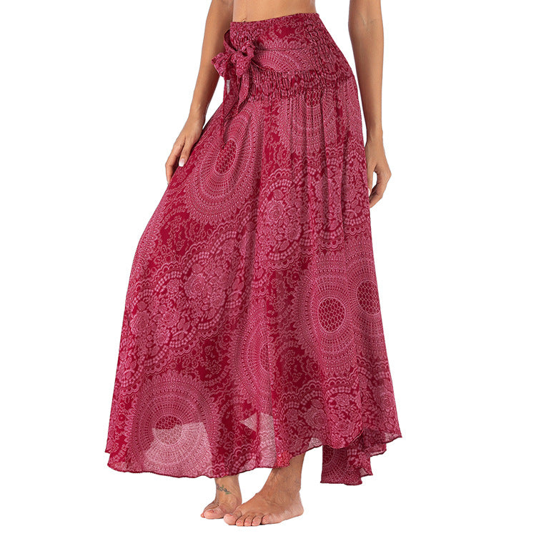 Women's Boho Print Two Ways to Wear Swing Maxi Skirt - KaleaBoutique.com