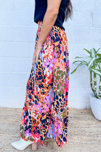 KaleaBoutique Abstract Floral Print Ruffled High Waist Maxi Skirt - KaleaBoutique.com