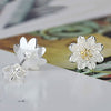 S925 Silver Floral Minimalist Studs, Bridal Bridesmaid Flower Studs, Flower Girl Silver Earrings - KaleaBoutique.com