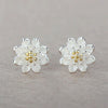 S925 Silver Floral Minimalist Studs, Bridal Bridesmaid Flower Studs, Flower Girl Silver Earrings - KaleaBoutique.com