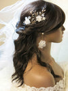 925 Silver Pearl Studs, Delicate Floral Wedding Earring, Bridal Gold  2-in-1 Dangle Flower Tassel Jacket Earrings, Flower Brooch or Bracelet - KaleaBoutique.com