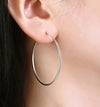 925 Sterling Silver Endless Hoop Earrings 50MM or 60MM, Bridal Fine Jewelry Hollow Tube Hoop Earrings - KaleaBoutique.com